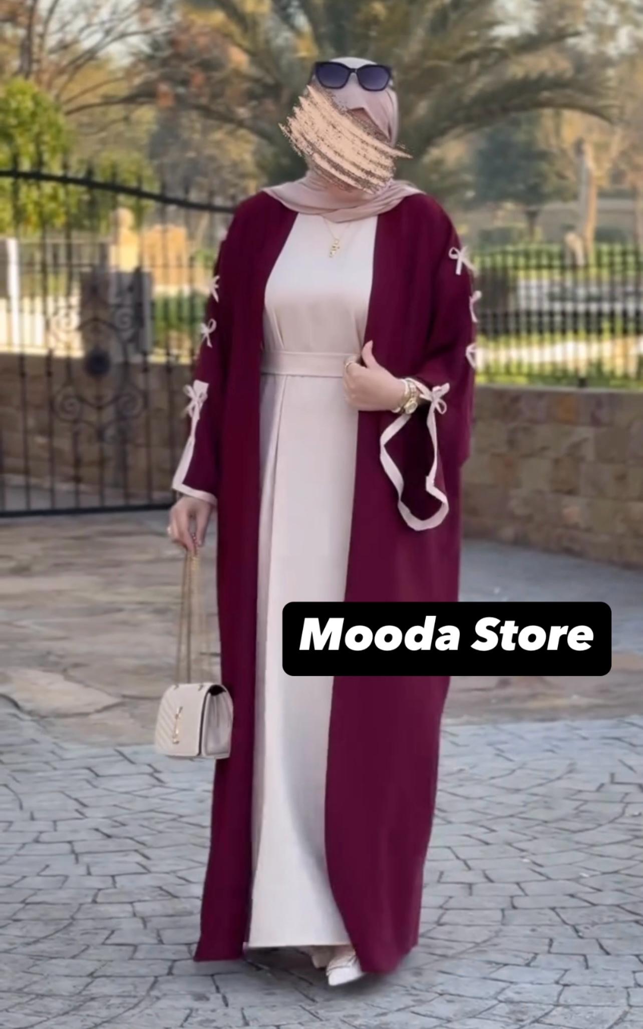 عباية راقية من قطعتين تألقي بأناقة تخطف الأنظار طوال اليوم
